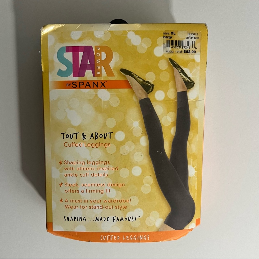 Spanx Star Power Heather Gray Tout & About Cuffed Leggings Size XL NWT